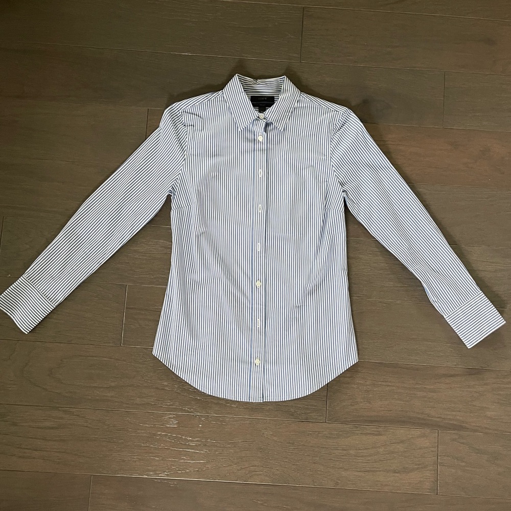 Jcrew Pinstripe Cotton “Perfect” Shirt Size PXS